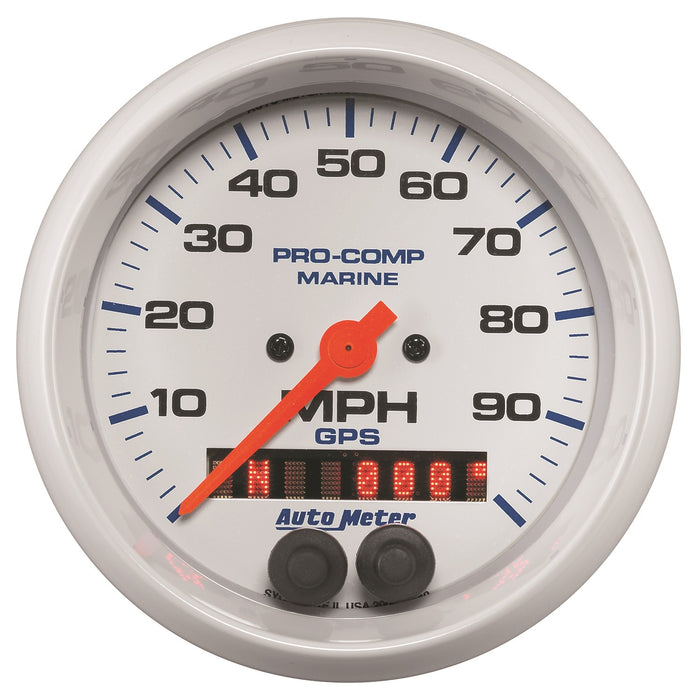 AutoMeter 200636 GAUGE; SPEEDOMETER; 3 3/8in.; 100MPH; GPS; MARINE WHITE - Truck Part Superstore