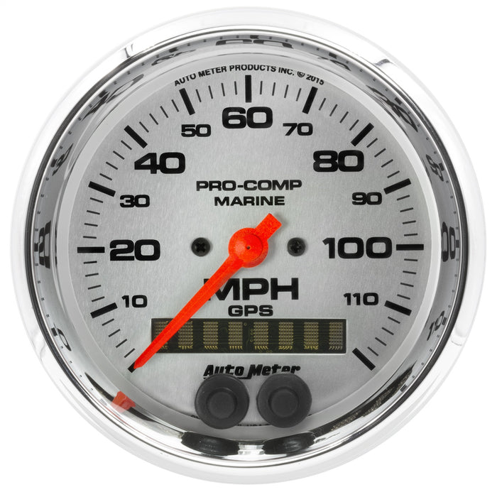AutoMeter 200637-35 3-3/8in. GPS SPEEDOMETER; 0-120 MPH; MARINE CHROME ULTRA-LITE - Truck Part Superstore