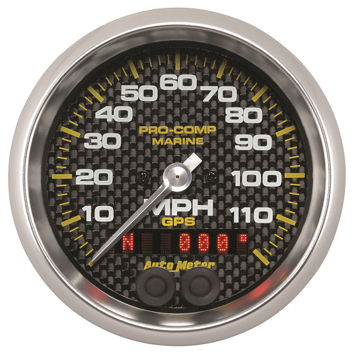 AutoMeter 200637-40 GAUGE; SPEEDOMETER; 3 3/8in.; 120MPH; GPS; MARINE CARBON FIBER - Truck Part Superstore