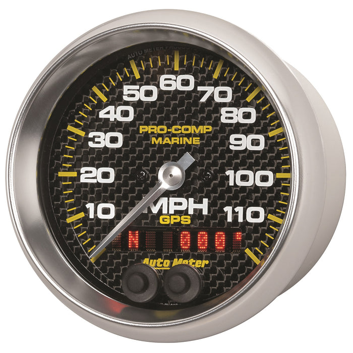 AutoMeter 200637-40 GAUGE; SPEEDOMETER; 3 3/8in.; 120MPH; GPS; MARINE CARBON FIBER - Truck Part Superstore