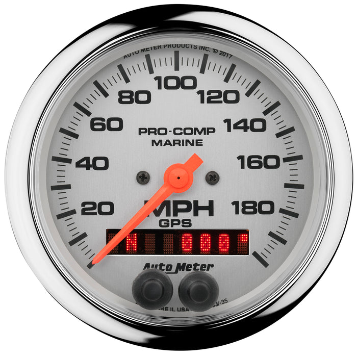 AutoMeter 200639-35 3-3/8in. GPS SPEEDOMETER; 0-200 MPH; MARINE CHROME ULTRA-LITE - Truck Part Superstore