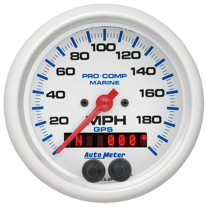 AutoMeter 200639 3-3/8in. GPS SPEEDOMETER; 0-200 MPH; MARINE SILVER ULTRA-LITE - Truck Part Superstore