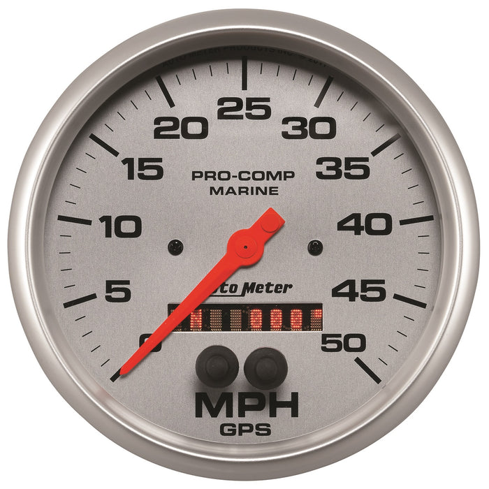AutoMeter 200644-33 5in. GPS SPEEDOMETER; 0-50 MPH; MARINE SILVER ULTRA-LITE - Truck Part Superstore