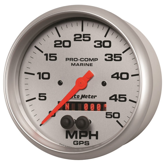 AutoMeter 200644-33 5in. GPS SPEEDOMETER; 0-50 MPH; MARINE SILVER ULTRA-LITE - Truck Part Superstore
