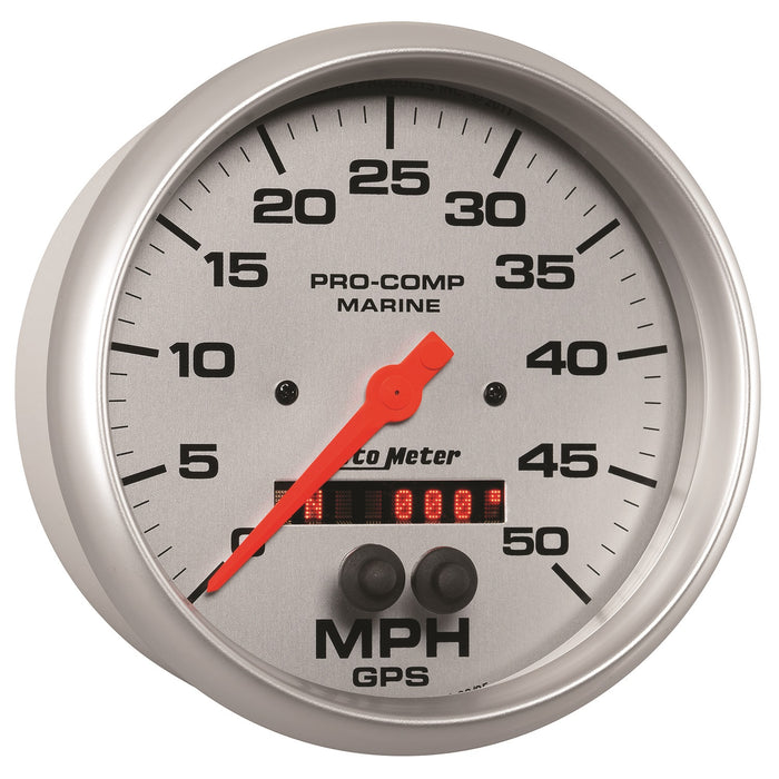 AutoMeter 200644-33 5in. GPS SPEEDOMETER; 0-50 MPH; MARINE SILVER ULTRA-LITE - Truck Part Superstore