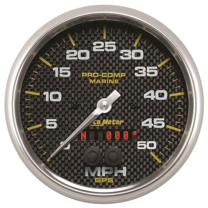 AutoMeter 200644-40 GAUGE; SPEEDOMETER; 5in.; 50MPH; GPS; MARINE CARBON FIBER - Truck Part Superstore
