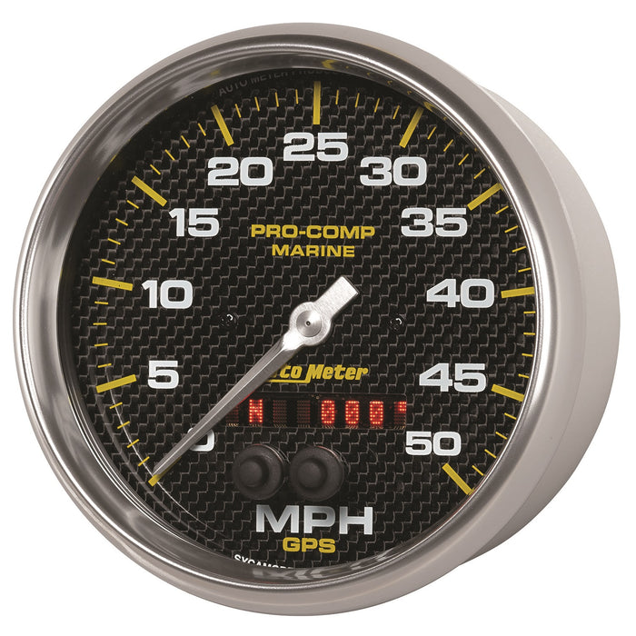 AutoMeter 200644-40 GAUGE; SPEEDOMETER; 5in.; 50MPH; GPS; MARINE CARBON FIBER - Truck Part Superstore