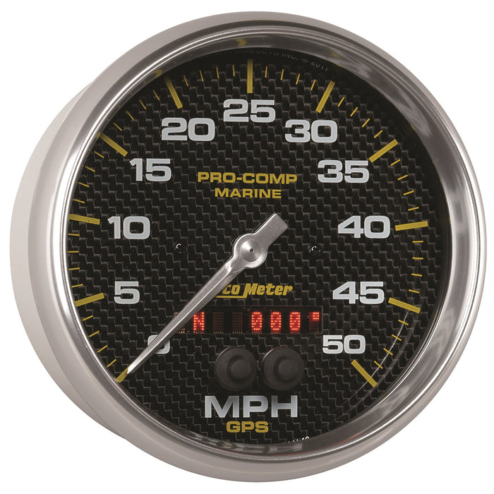 AutoMeter 200644-40 GAUGE; SPEEDOMETER; 5in.; 50MPH; GPS; MARINE CARBON FIBER - Truck Part Superstore