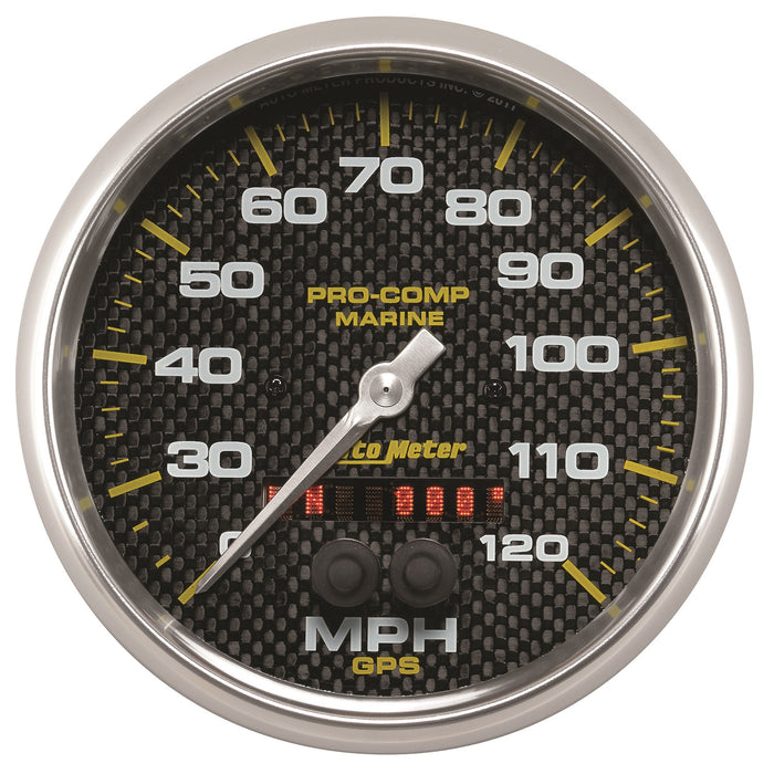 AutoMeter 200646-40 GAUGE; SPEEDOMETER; 5in.; 120MPH; GPS; MARINE CARBON FIBER - Truck Part Superstore