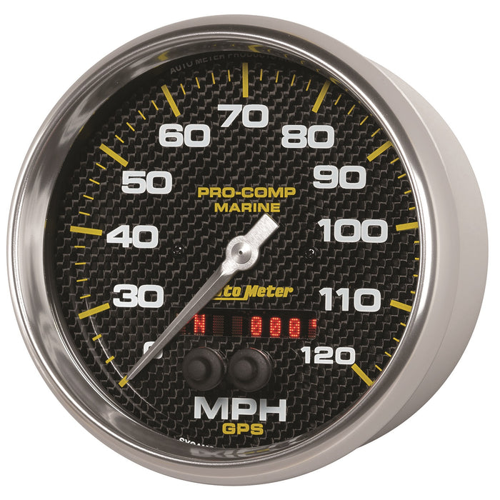 AutoMeter 200646-40 GAUGE; SPEEDOMETER; 5in.; 120MPH; GPS; MARINE CARBON FIBER - Truck Part Superstore