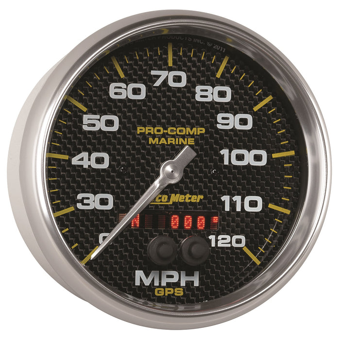 AutoMeter 200646-40 GAUGE; SPEEDOMETER; 5in.; 120MPH; GPS; MARINE CARBON FIBER - Truck Part Superstore