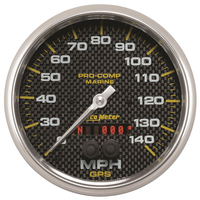 AutoMeter 200647-40 GAUGE; SPEEDOMETER; 5in.; 140MPH; GPS; MARINE CARBON FIBER - Truck Part Superstore