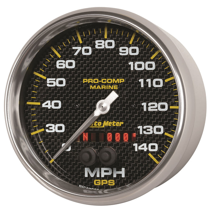 AutoMeter 200647-40 GAUGE; SPEEDOMETER; 5in.; 140MPH; GPS; MARINE CARBON FIBER - Truck Part Superstore