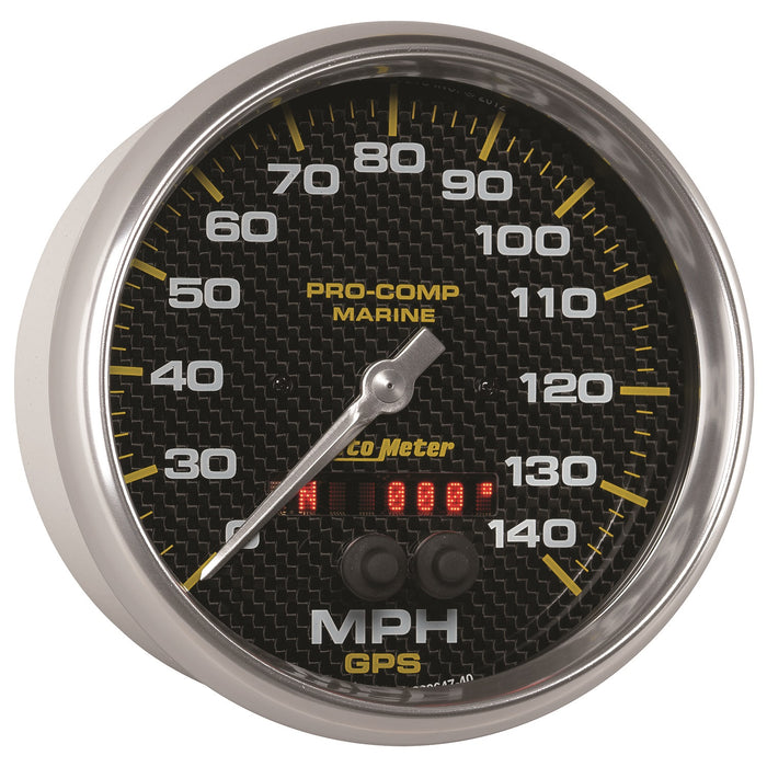 AutoMeter 200647-40 GAUGE; SPEEDOMETER; 5in.; 140MPH; GPS; MARINE CARBON FIBER - Truck Part Superstore