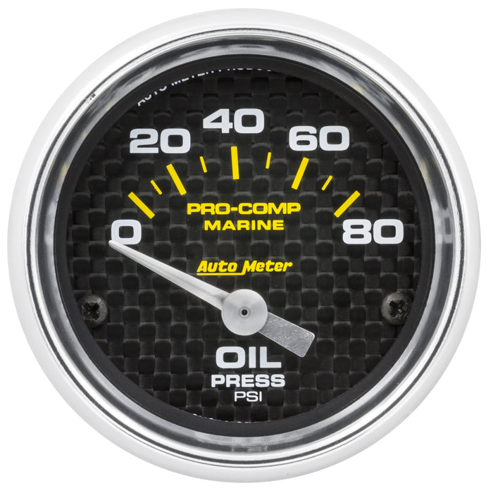 AutoMeter 200744-40 GAUGE; OIL PRESSURE; 2 1/16in.; 80PSI; ELECTRIC; MARINE CARBON FIBER - Truck Part Superstore