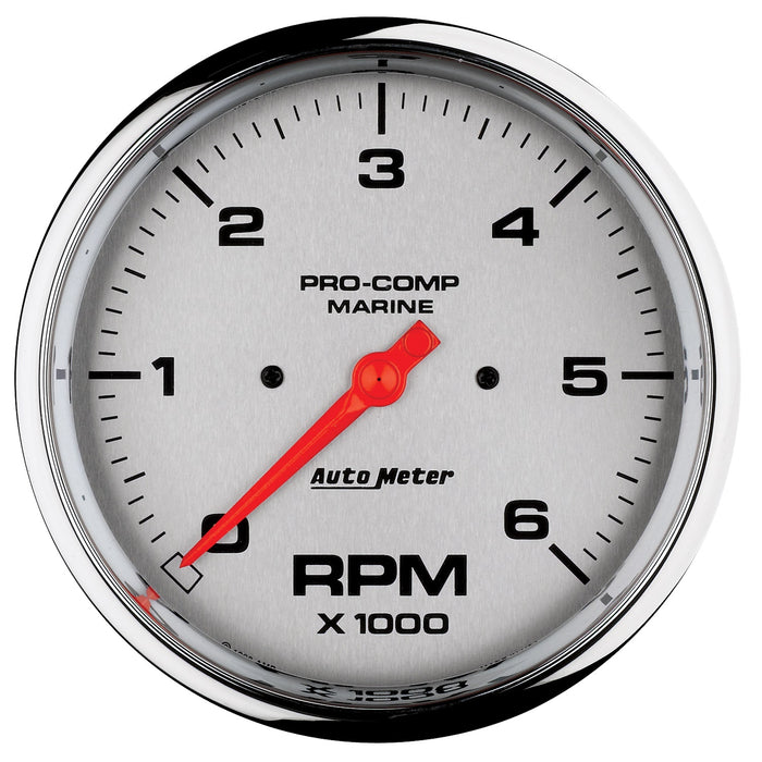 AutoMeter 200750-35 5in. IN-DASH TACHOMETER; 0-6;000 RPM; MARINE CHROME ULTRA-LITE - Truck Part Superstore