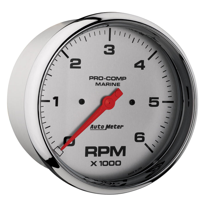 AutoMeter 200750-35 5in. IN-DASH TACHOMETER; 0-6;000 RPM; MARINE CHROME ULTRA-LITE - Truck Part Superstore