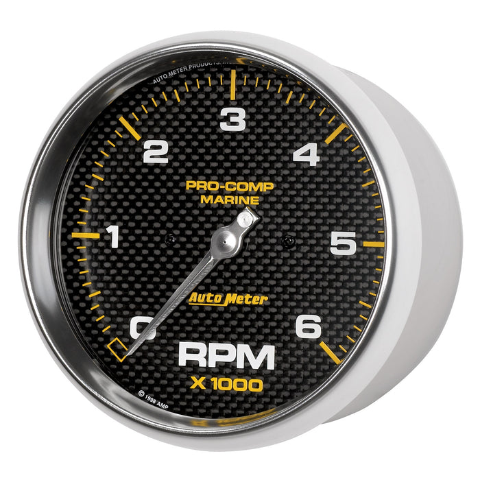 AutoMeter 200750-40 5in. IN-DASH TACHOMETER; 0-6;000 RPM; MARINE CARBON FIBER - Truck Part Superstore