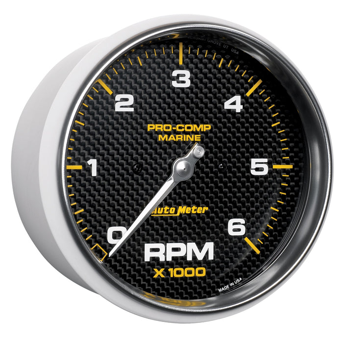 AutoMeter 200750-40 5in. IN-DASH TACHOMETER; 0-6;000 RPM; MARINE CARBON FIBER - Truck Part Superstore