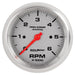 AutoMeter 200752-33 3-3/8in. IN-DASH TACHOMETER; 0-6;000 RPM; MARINE SILVER ULTRA-LITE - Truck Part Superstore
