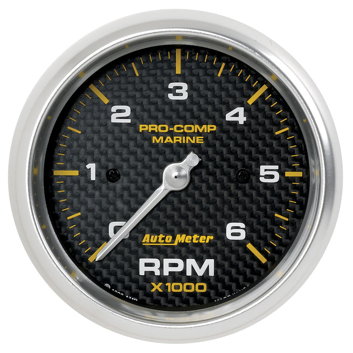AutoMeter 200752-40 3-3/8in. IN-DASH TACHOMETER; 0-6;000 RPM; MARINE CARBON FIBER - Truck Part Superstore