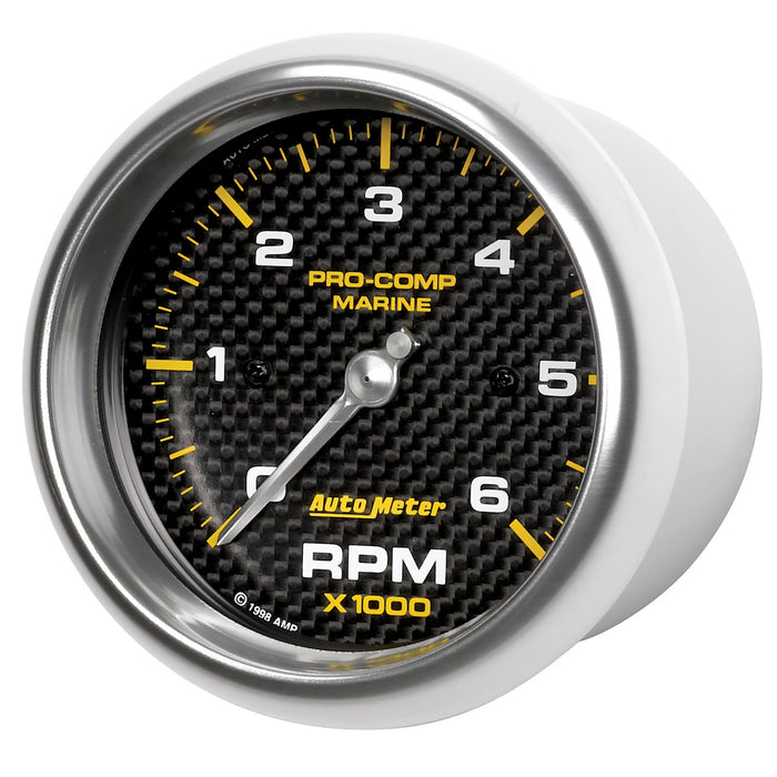 AutoMeter 200752-40 3-3/8in. IN-DASH TACHOMETER; 0-6;000 RPM; MARINE CARBON FIBER - Truck Part Superstore