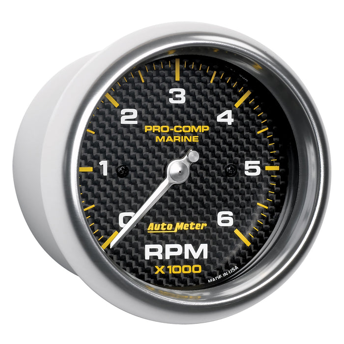 AutoMeter 200752-40 3-3/8in. IN-DASH TACHOMETER; 0-6;000 RPM; MARINE CARBON FIBER - Truck Part Superstore