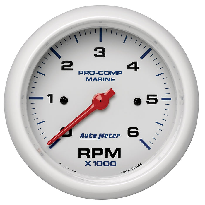 AutoMeter 200752 3-3/8in. IN-DASH TACHOMETER; 0-6;000 RPM; MARINE WHITE - Truck Part Superstore