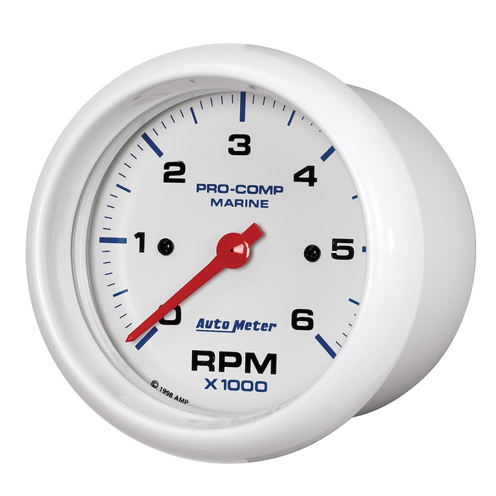 AutoMeter 200752 3-3/8in. IN-DASH TACHOMETER; 0-6;000 RPM; MARINE WHITE - Truck Part Superstore