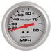 AutoMeter 200753-33 3-3/8in. MECHANICAL SPEEDOMETER; 0-80 MPH; MARINE SILVER ULTRA-LITE - Truck Part Superstore