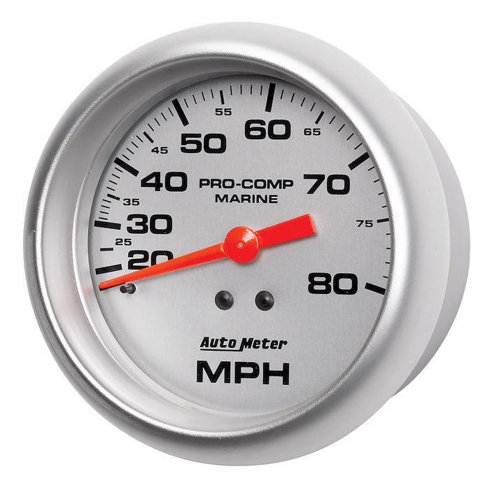 AutoMeter 200753-33 3-3/8in. MECHANICAL SPEEDOMETER; 0-80 MPH; MARINE SILVER ULTRA-LITE - Truck Part Superstore