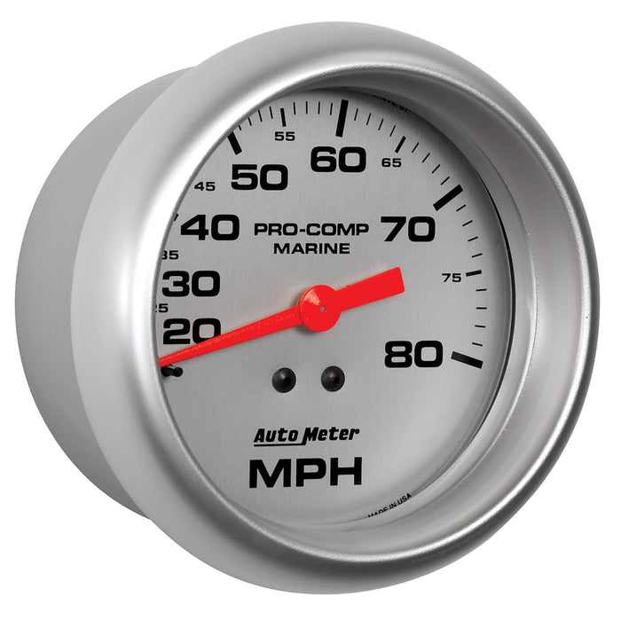 AutoMeter 200753-33 3-3/8in. MECHANICAL SPEEDOMETER; 0-80 MPH; MARINE SILVER ULTRA-LITE - Truck Part Superstore