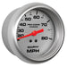 AutoMeter 200753-33 3-3/8in. MECHANICAL SPEEDOMETER; 0-80 MPH; MARINE SILVER ULTRA-LITE - Truck Part Superstore