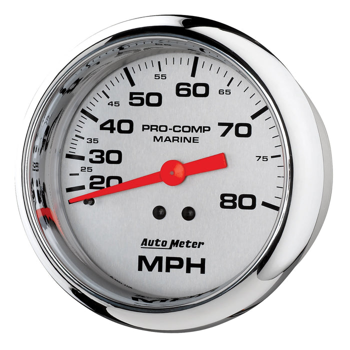 AutoMeter 200753-35 3-3/8in. MECHANICAL SPEEDOMETER; 0-80 MPH; MARINE CHROME ULTRA-LITE - Truck Part Superstore