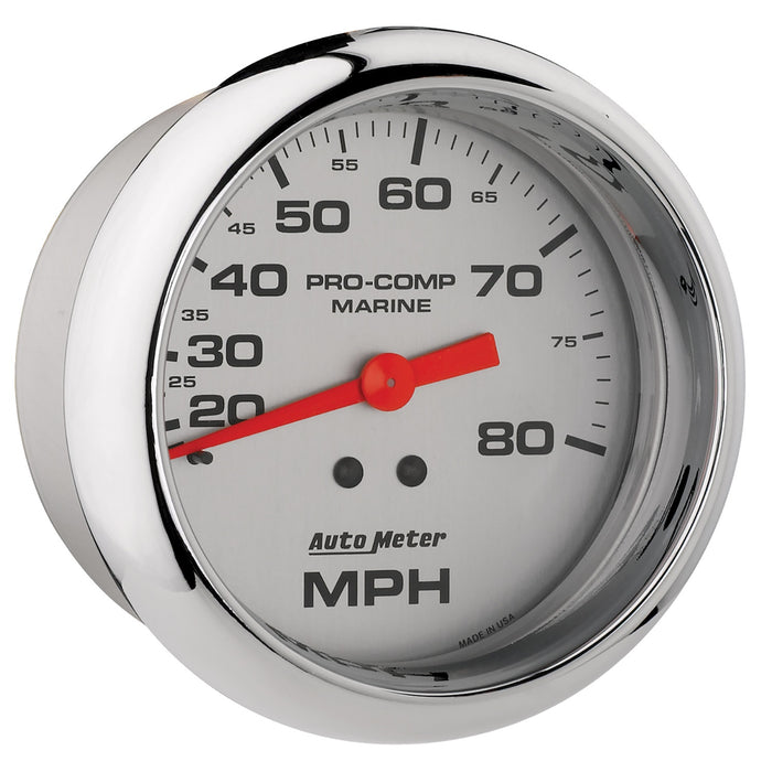 AutoMeter 200753-35 3-3/8in. MECHANICAL SPEEDOMETER; 0-80 MPH; MARINE CHROME ULTRA-LITE - Truck Part Superstore