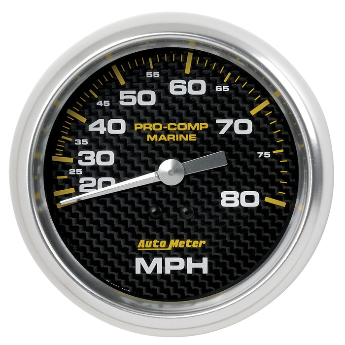 AutoMeter 200753-40 GAUGE; SPEEDOMETER; 3 3/8in.; 80MPH; MECHANICAL; MARINE CARBON FIBER - Truck Part Superstore