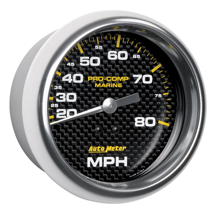 AutoMeter 200753-40 GAUGE; SPEEDOMETER; 3 3/8in.; 80MPH; MECHANICAL; MARINE CARBON FIBER - Truck Part Superstore