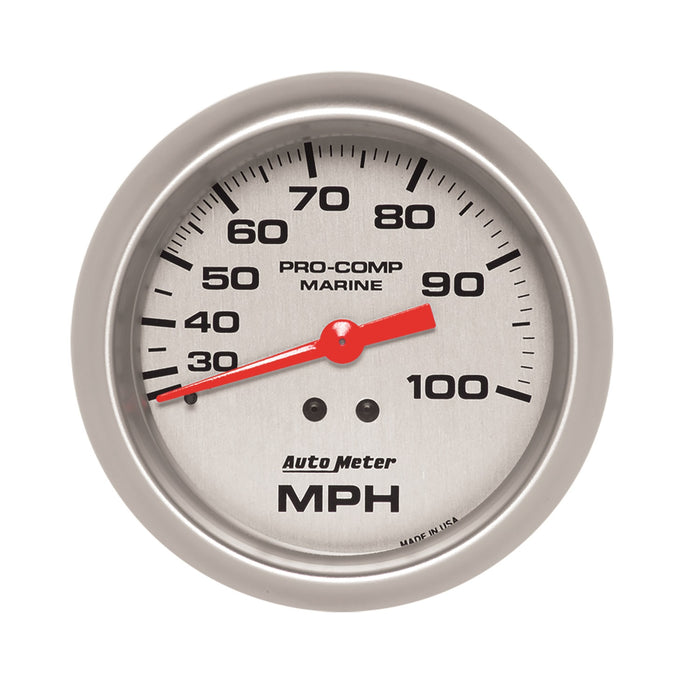 AutoMeter 200754-33 3-3/8in. MECHANICAL SPEEDOMETER; 0-100 MPH; MARINE SILVER ULTRA-LITE - Truck Part Superstore