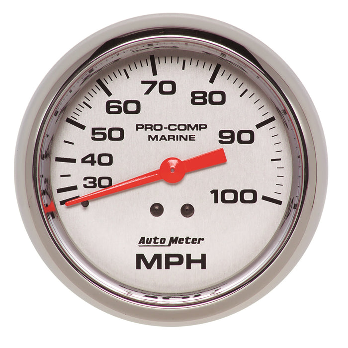 AutoMeter 200754-35 3-3/8in. MECHANICAL SPEEDOMETER; 0-100 MPH; MARINE CHROME ULTRA-LITE - Truck Part Superstore