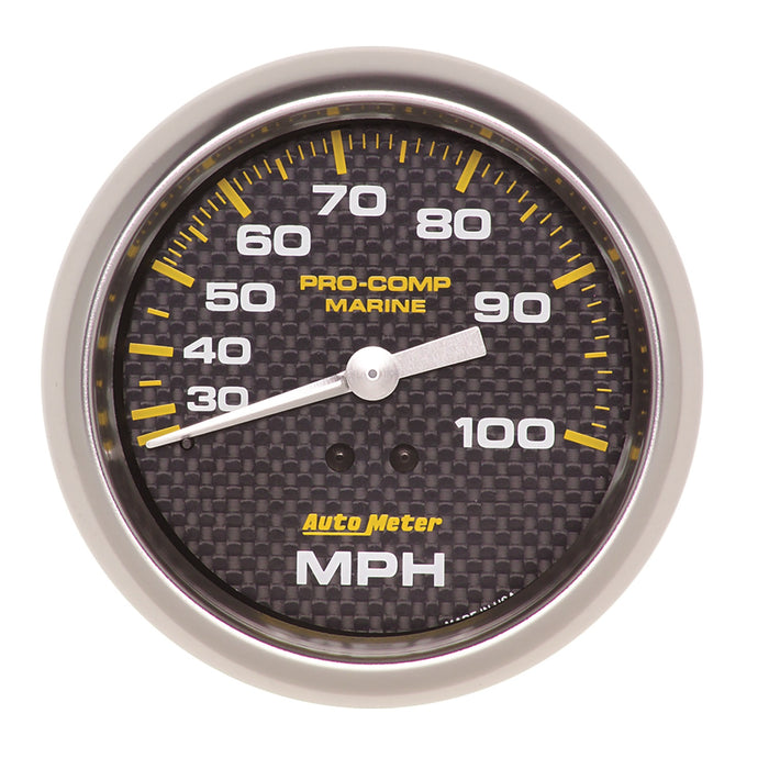 AutoMeter 200754-40 GAUGE; SPEEDOMETER; 3 3/8in.; 100MPH; MECHANICAL; MARINE CARBON FIBER - Truck Part Superstore