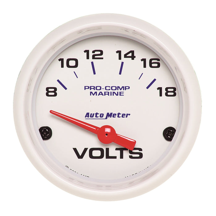 AutoMeter 200756 GAUGE; VOLTMETER; 2 1/16in.; 18V; ELECTRIC; MARINE WHITE - Truck Part Superstore