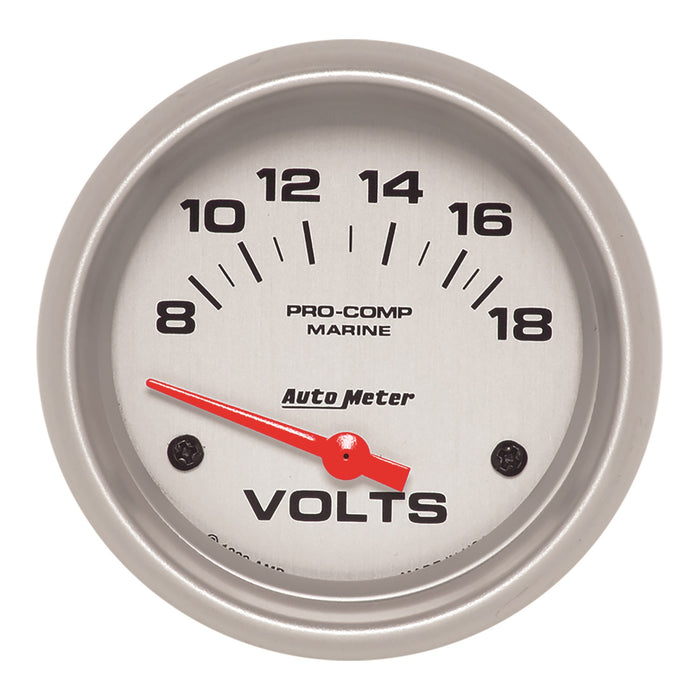 AutoMeter 200757-33 GAUGE; VOLTMETER; 2 5/8in.; 18V; ELECTRIC; MARINE SILVER - Truck Part Superstore