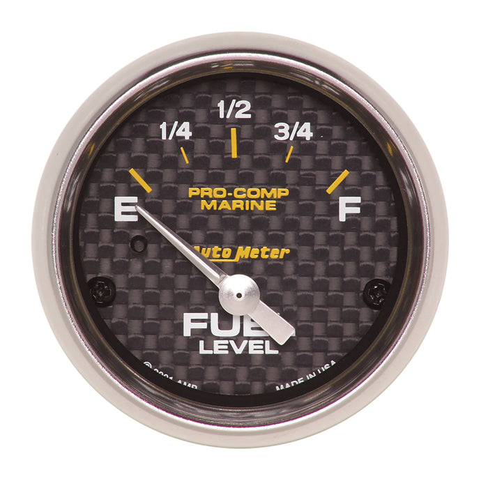 AutoMeter 200760-40 GAUGE; FUEL LEVEL; 2 1/16in.; 240OE TO 33OF; ELEC; MARINE CARBON FIBER - Truck Part Superstore