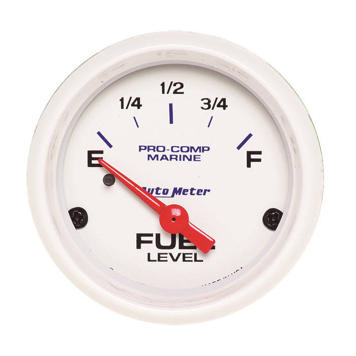 AutoMeter 200760 GAUGE; FUEL LEVEL; 2 1/16in.; 240OE TO 33OF; ELEC; MARINE WHITE - Truck Part Superstore