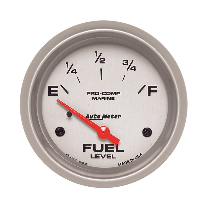 AutoMeter 200761-33 GAUGE; FUEL LEVEL; 2 5/8in.; 240OE TO 33OF; ELEC; MARINE SILVER - Truck Part Superstore