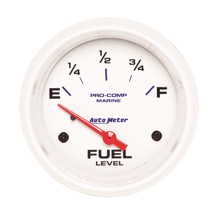 AutoMeter 200761 GAUGE; FUEL LEVEL; 2 5/8in.; 240OE TO 33OF; ELEC; MARINE WHITE - Truck Part Superstore