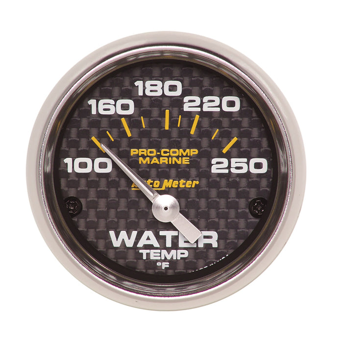 AutoMeter 200762-40 GAUGE; WATER TEMP; 2 1/16in.; 100-250deg.F; ELECTRIC; MARINE CARBON FIBER - Truck Part Superstore