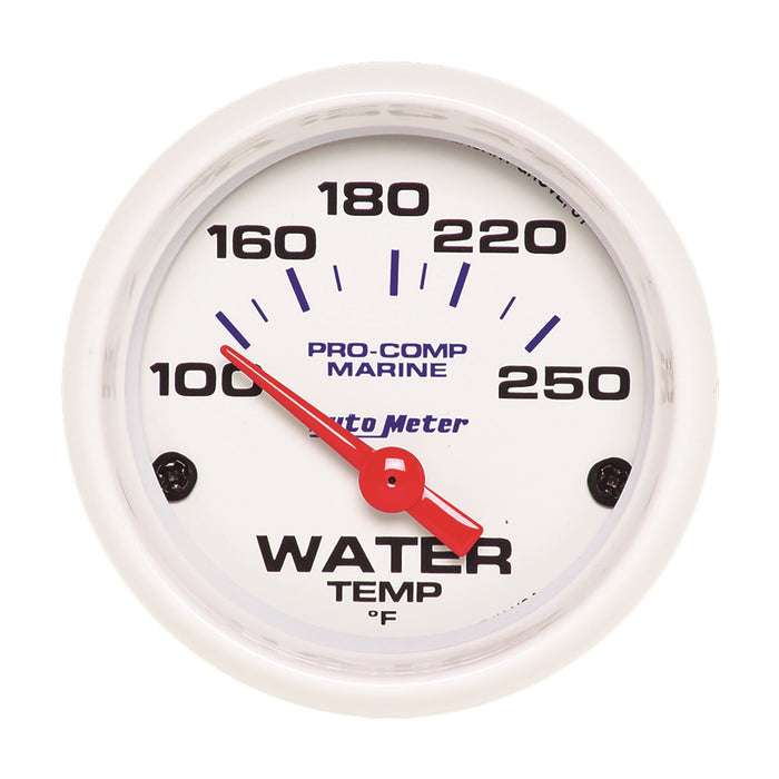 AutoMeter 200762 GAUGE; WATER TEMP; 2 1/16in.; 100-250deg.F; ELECTRIC; MARINE WHITE - Truck Part Superstore