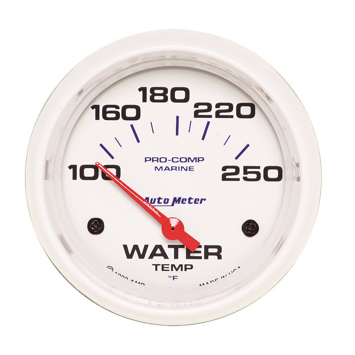 AutoMeter 200763 GAUGE; WATER TEMP; 2 5/8in.; 100-250deg.F; ELECTRIC; MARINE WHITE - Truck Part Superstore
