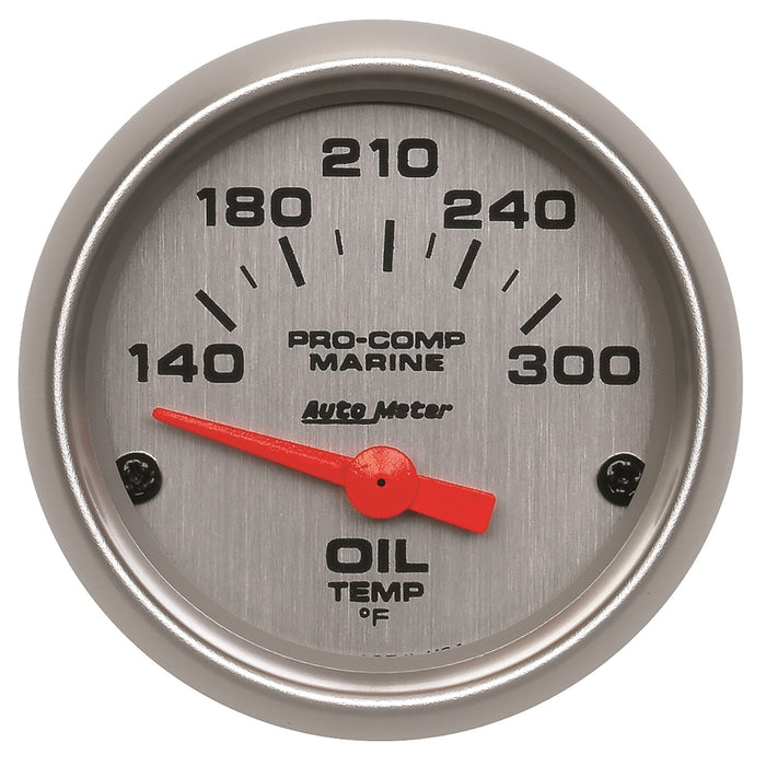 AutoMeter 200764-33 2-1/16in. OIL TEMPERATURE; 140-340 deg.F; MARINE SILVER ULTRA-LITE - Truck Part Superstore